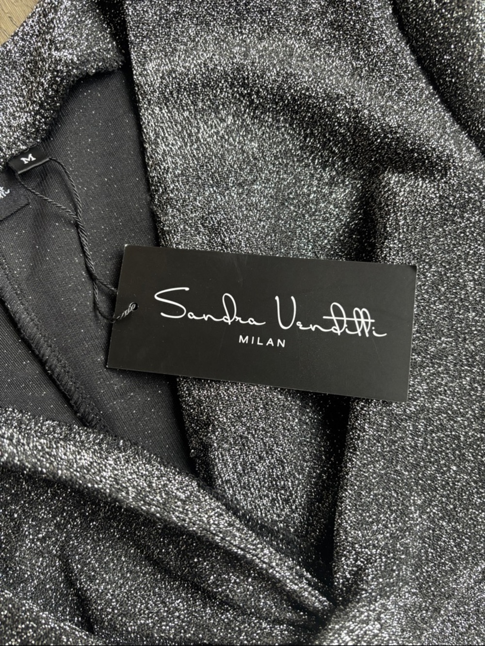Sandra Venditti | NWT Sparkle Metallic Long-Sleeve Sheath Dress Black Silver Med - Picture 5 of 13